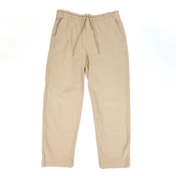 UNIQLO Washed Jersey Ankle Pants Woven Drawstring Cargo Beige Tan Mens Medium - Picture 1 of 7